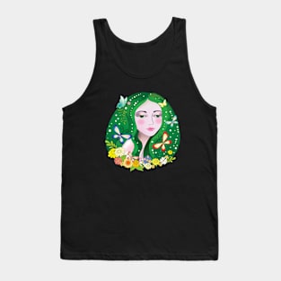 green haired woman Tank Top